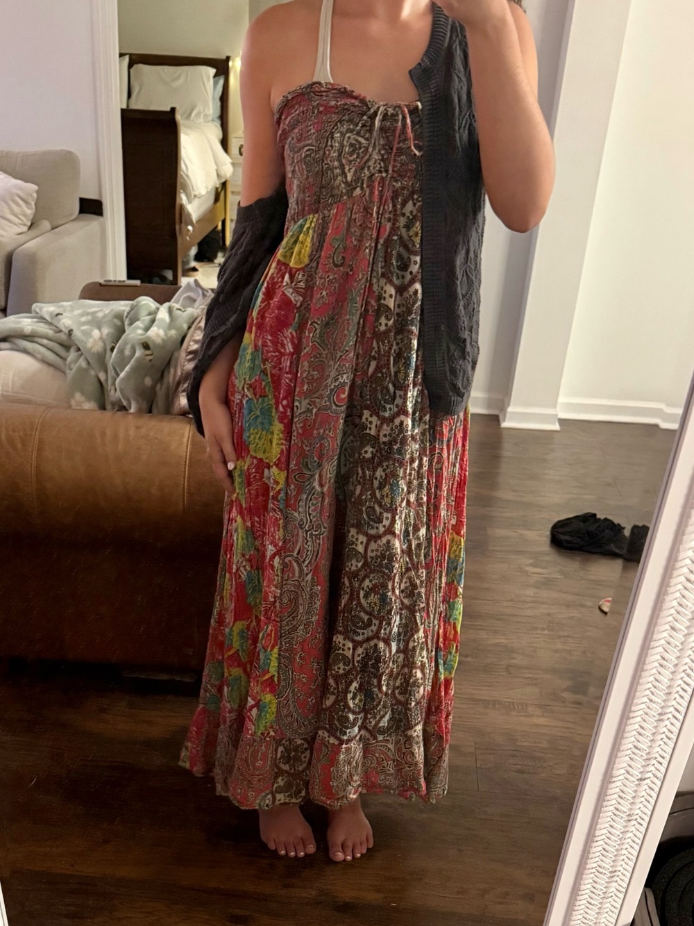 Bohemian Strapless Maxi Dress